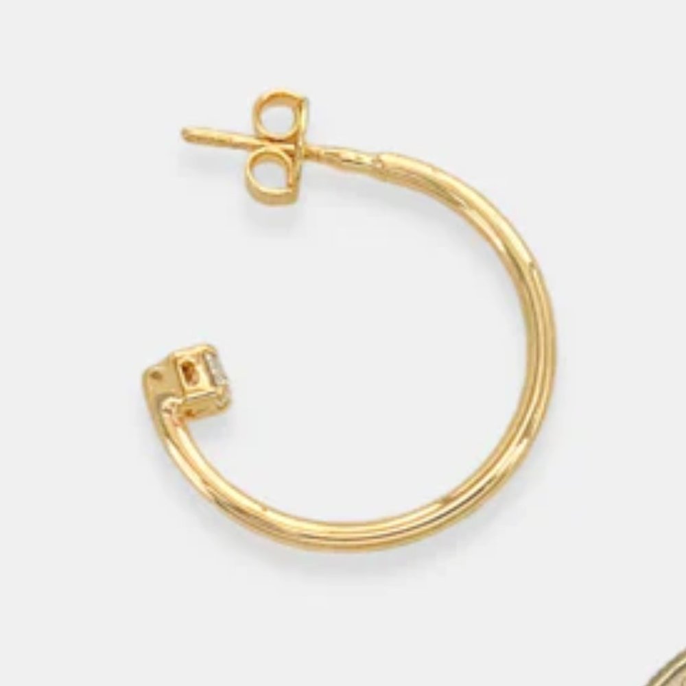 NEW 14K Gold Filled CZ Hoop Earrings - Picture 6 of 6